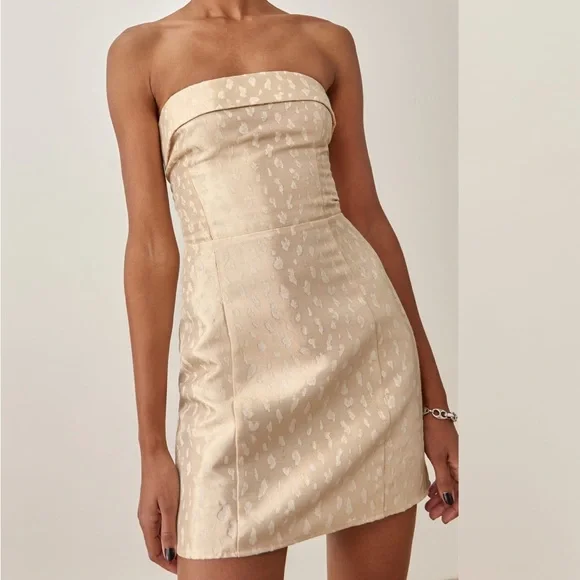 Reformation | Dresses | Reformation Ciaran Dress Ivory Brocade | Poshmark